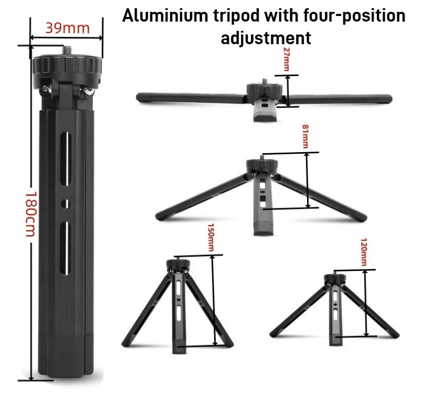 Projektor-Stabilisator-Ständerventilator, Aluminiumlegierung, solide dreibeinige Basis, Live-Zubehör, Stativ mit vier Gängen