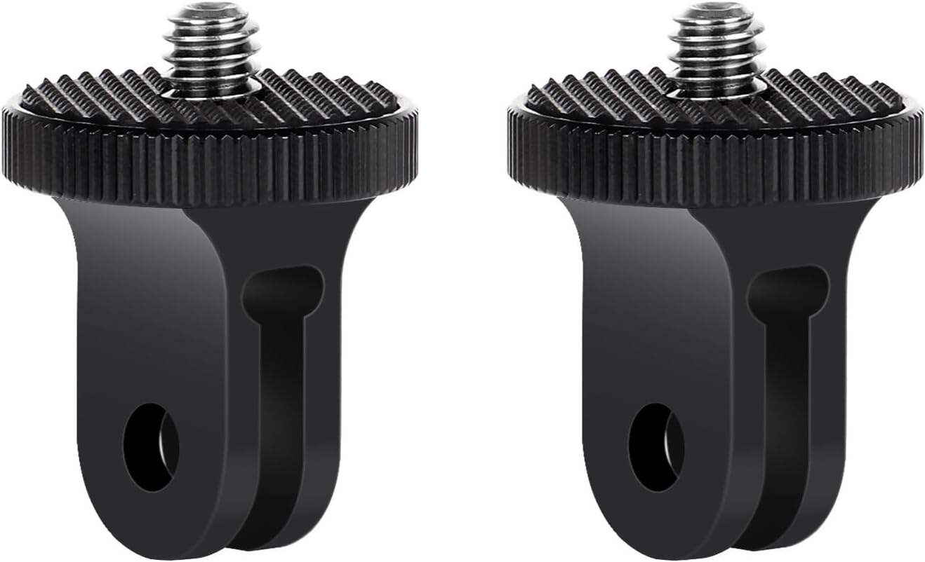 Adaptador de montagem de sapata fria de parafuso de alumínio HSU 1/4”-20 rotação de 360° para suporte de tripé de câmera para GoPro Osmo Action AKASO e outras câmeras de ação