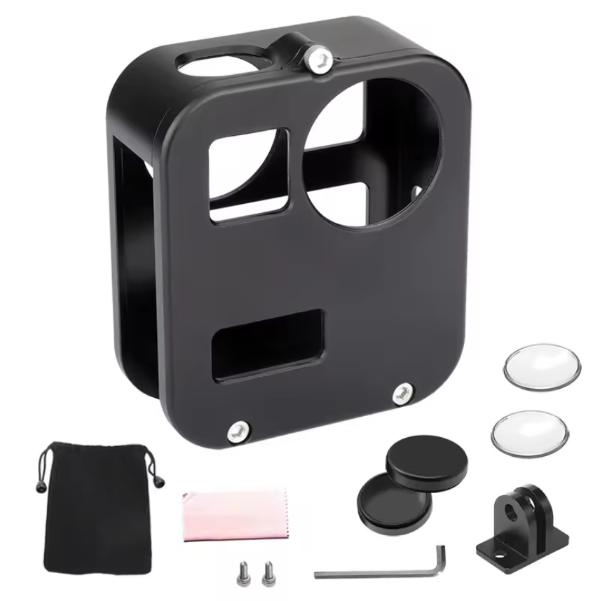 HSU Aluminum Alloy Housing Metal Frame Cage Protective Case for Go Pro MAX 360 Go Pro Accessories