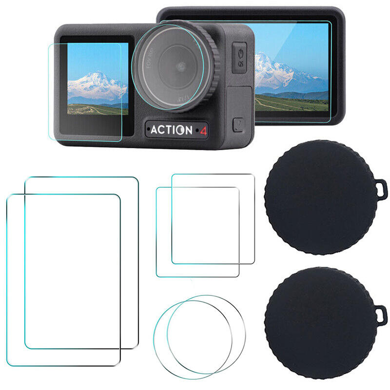 Pellicola protettiva in vetro temperato HSU Ultra Clear Slim Full Cover per obiettivo della fotocamera LCD Screen Front Back per DJI Osmo Action 5 Pro 4 3