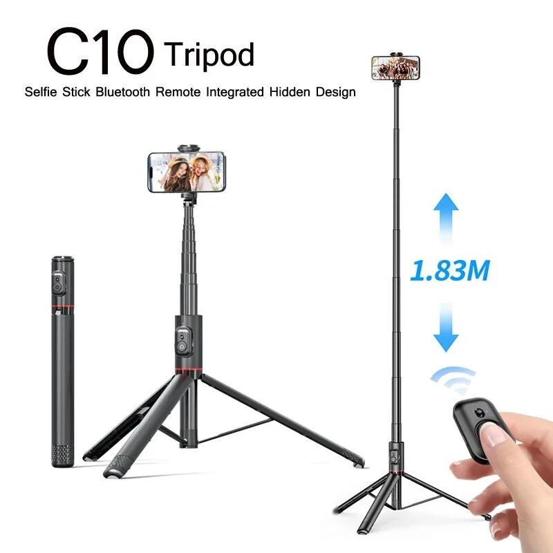 HSU Aluminum Alloy C10 1830mm Wireless Selfie Stick Tripod