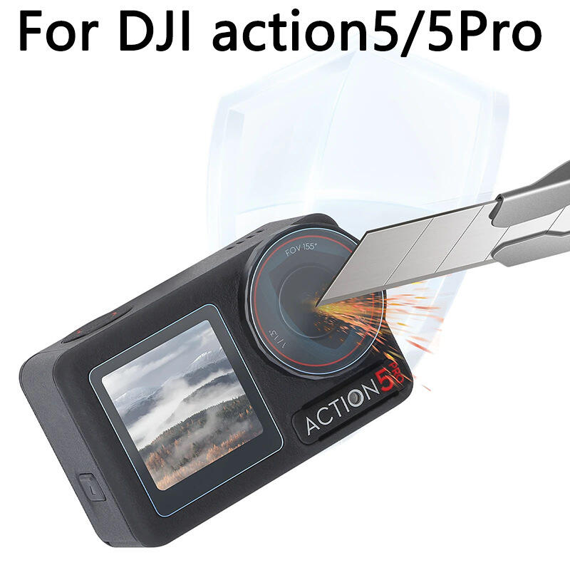 Película protetora de vidro temperado HSU 9H para DJI Osmo Action 5 PRO, lente de câmera, tela, combinação, acessórios, capa anti-riscos