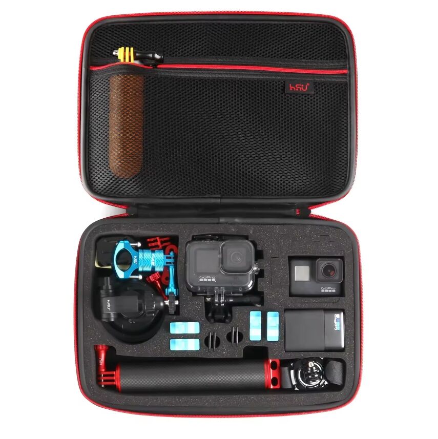 HSU Large Protective EVA Carrying Case Storage Bag for GoPro Hero 12/11/10/9/8 Camera Accessories