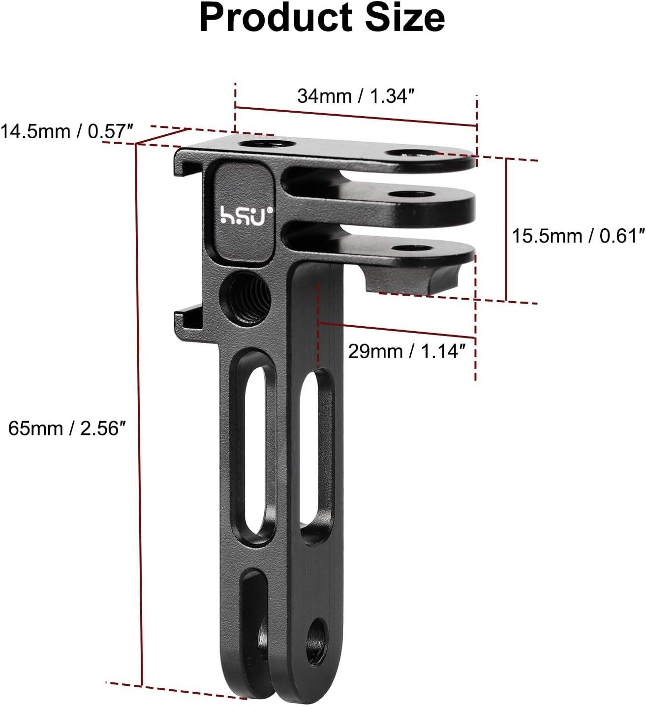 Soporte para manillar de bicicleta con poste de asiento giratorio de 360° de aluminio HSU para GoPro, Osmo Action, AKASO y otras cámaras de acción