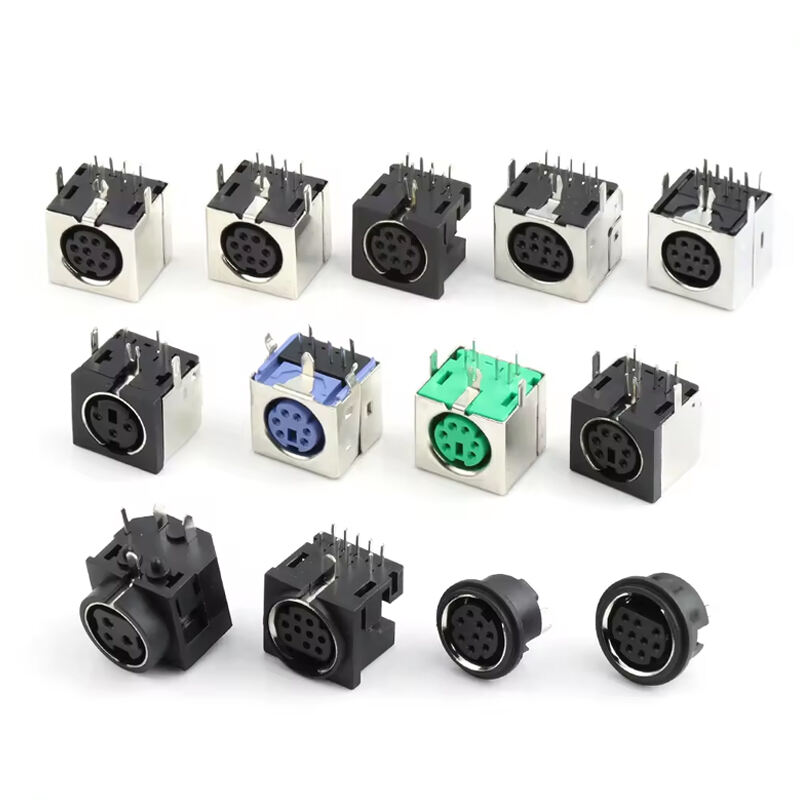 Din Female Connector 3/4/6/8/9 pin MDC Circular vertical PCB Mount Circular Din Connector