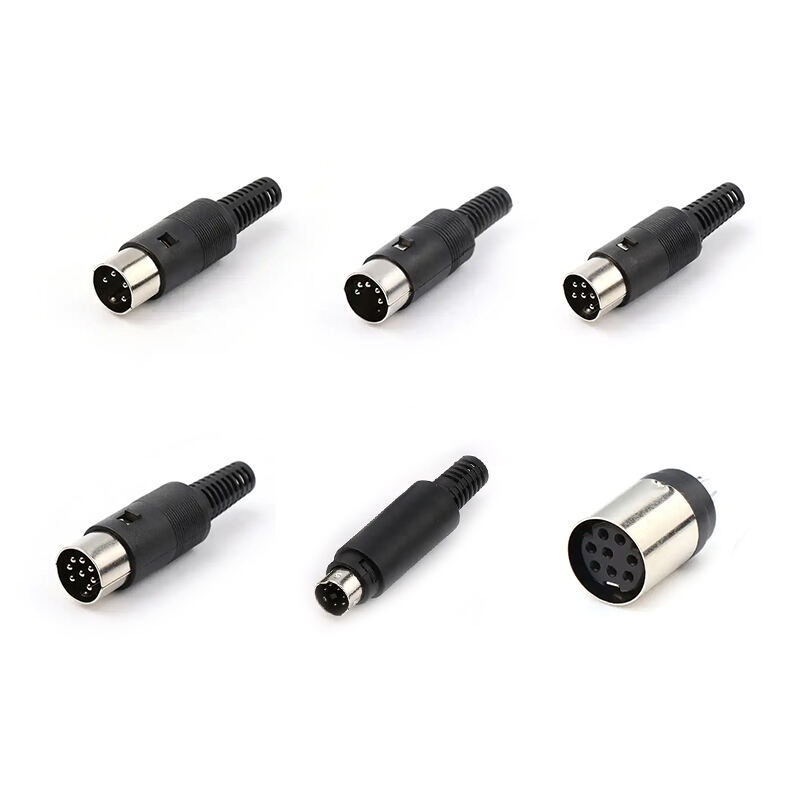 Din male 4 Pin 5Pin 6Pin 8Pin Plug Cable din Connector With Plastic Handle