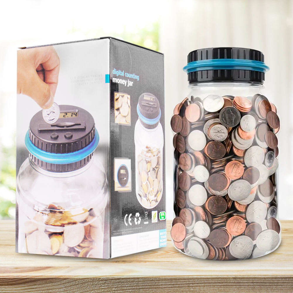 Digital Counting Money Coin Jar