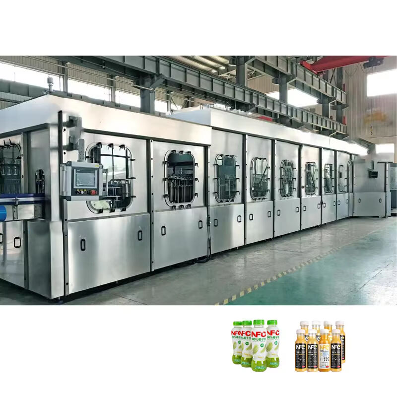 Automatic small bottle fruit juice 5 in 1 aseptic cold washing filling capping machine production line