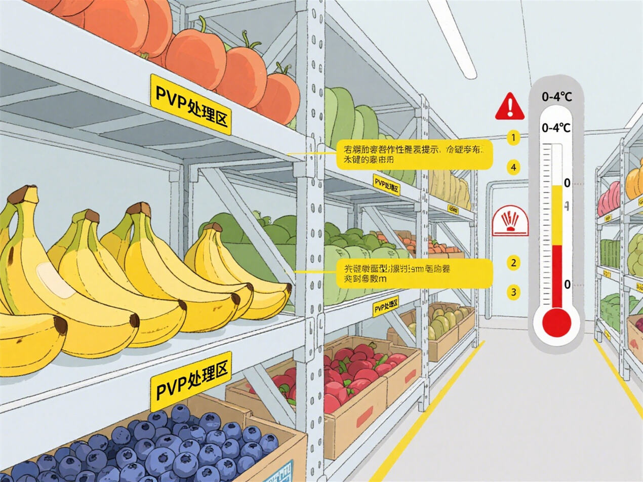 फलों और सब्जियों के संरक्षण में पीवीपी सुरक्षात्मक फिल्म के उपयोग के समय क्या सावधानियां बरतनी चाहिए?