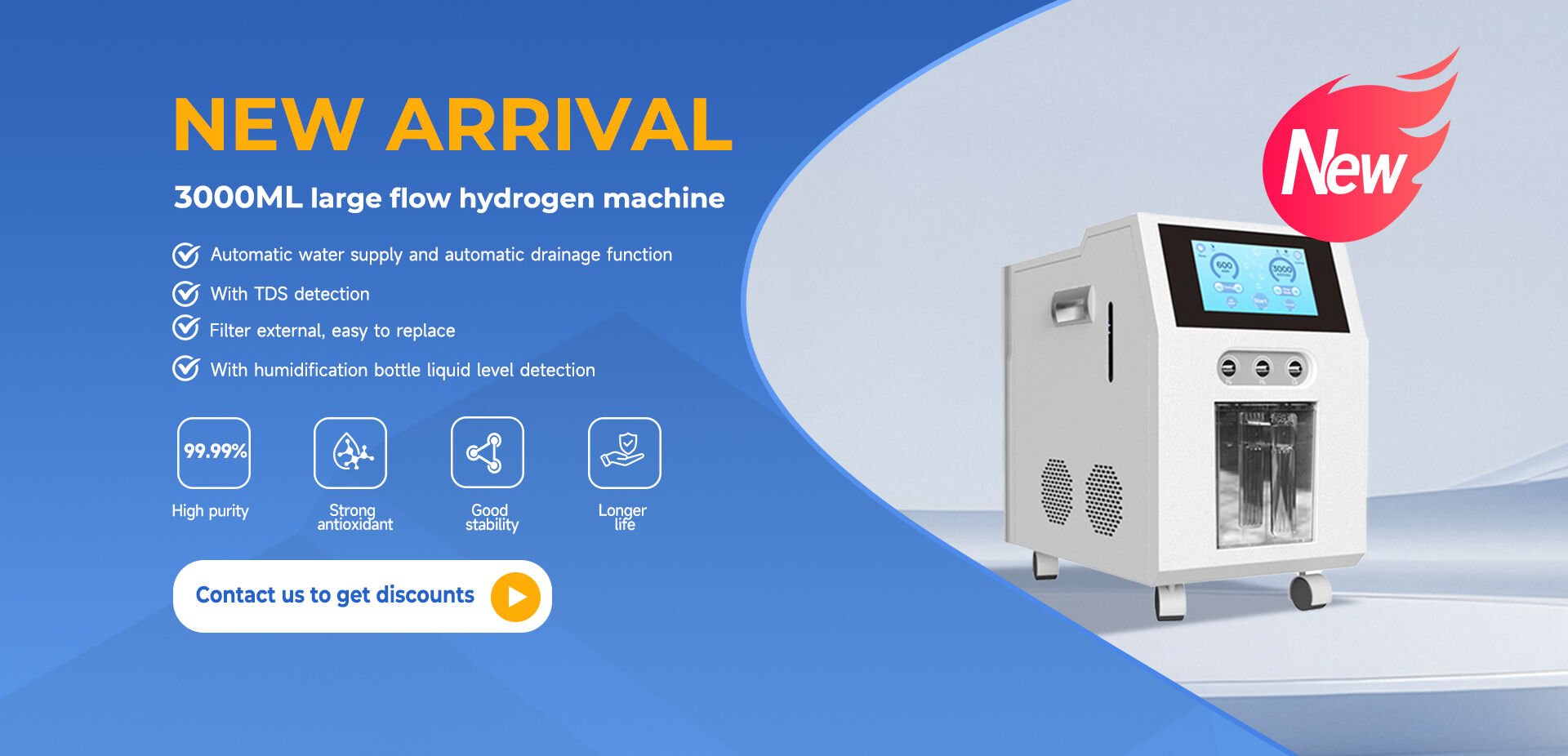 New Design 3000ml Hydrogen Inhaler