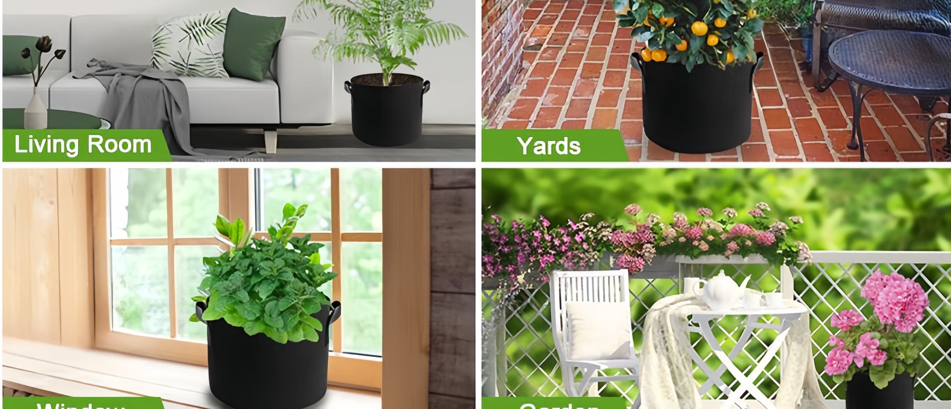 product 1 gallon traditional farmhouse design black durable non woven fabric grow bags handles 260 400 thickness for garden outdoor use-4