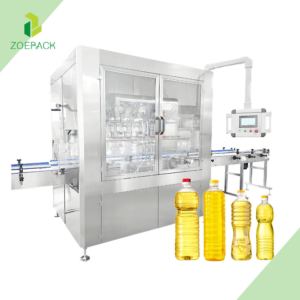 Customizable Complete A to Z Edible oil Full Automatic Rotary type Food oil Bottle Filling Machine