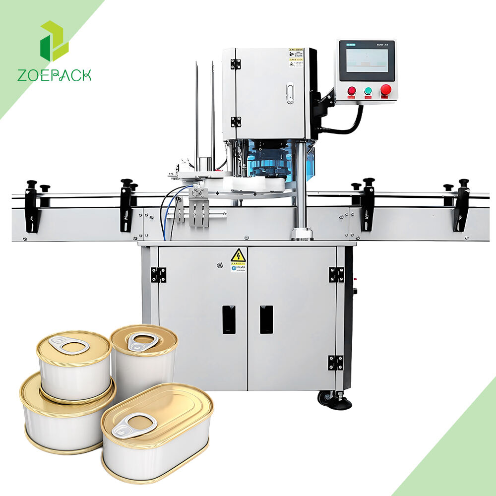 頑丈な自動業務用肉果物缶詰製造ジャーシール機