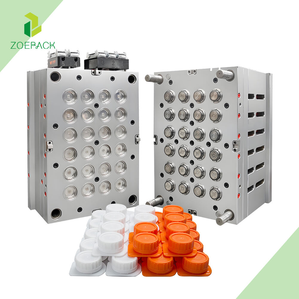 18 Cavity Plastic Cap Mold Injection Plastic Mold Κατασκευή