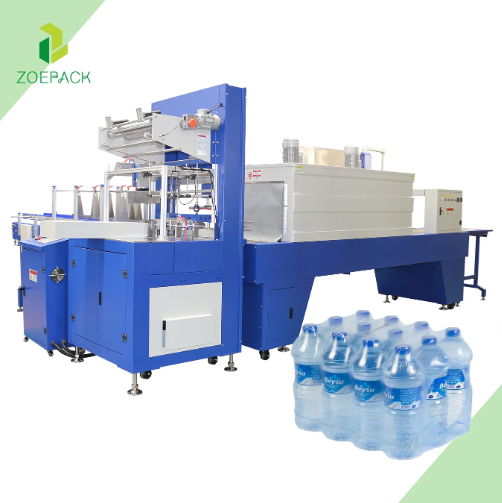 PE Film Wrapping Packing Wrapper Packing Machine na may Heat Shrink Tunnel Pet Plastic Bottle Cans Wrapping Packing Machine