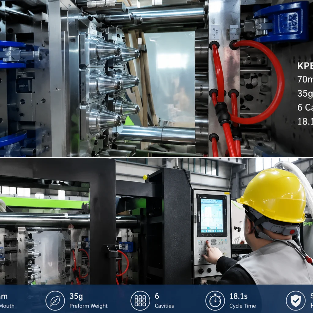 KPET 1200-208 : Préforme à large ouverture pour une production haute efficacité