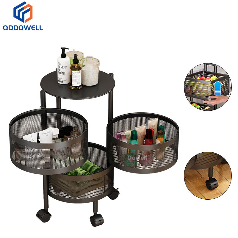 Multi-layer Round Home Racks Rotating Fruit Vegetable Baskets
