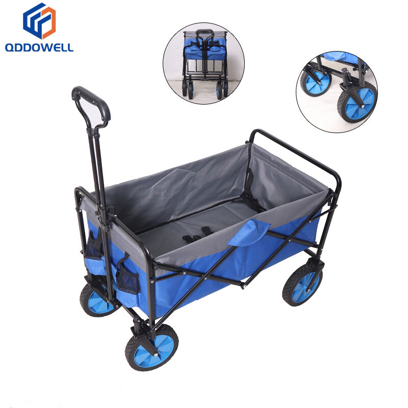 Metal Collapsible Wagon Cart Shopping Camping Beach Adjustable Wagon
