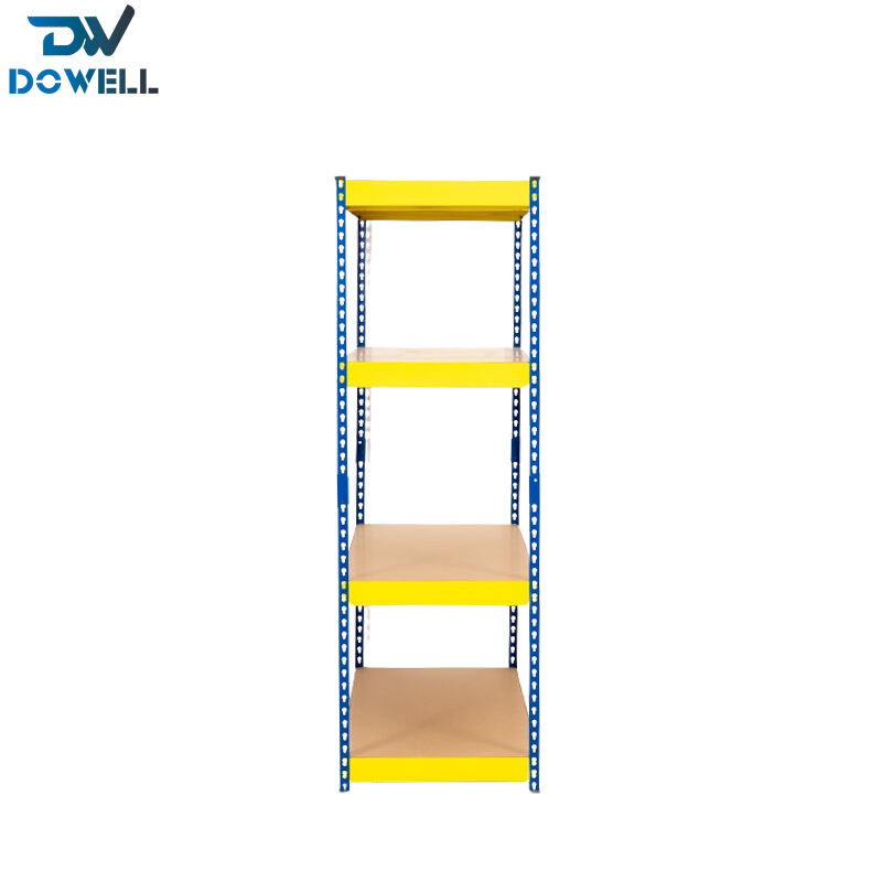 Boltless Storage Shelves 4 Tier Rivet Rack Z Beam Metal Stack Shelving ...