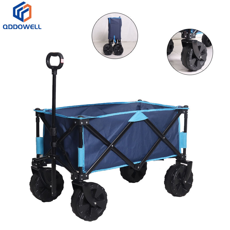 Large Collapsible Beach Cart Folding Wagon With All-Terrain Wheels