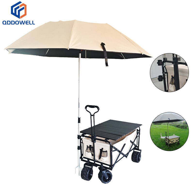 Outdoor Portable Collapsible Garden Camping Folding Wagon With Outdoor Umbrella