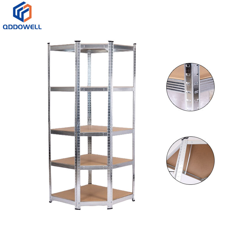 Heavy Duty Corner Boltless Shelving 5 Tier Shelves System Plug In Storage Rack