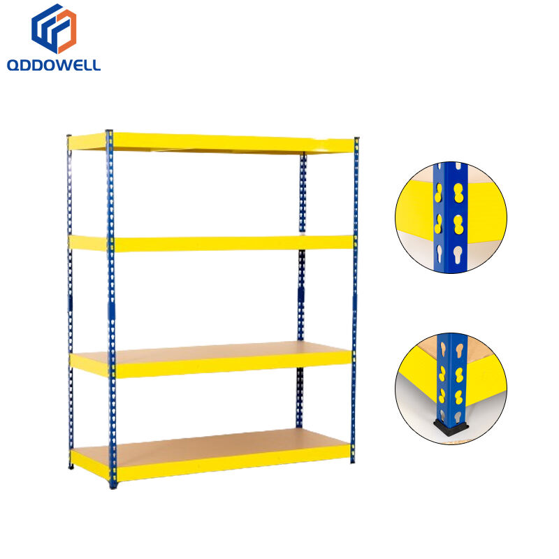 Boltless Storage Shelves 4 Tier Rivet Rack Z Beam Metal Stack Shelving