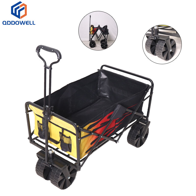 600D Oxford Farbic Folding Camping Wagon Cart With All Terrain Wheels 
