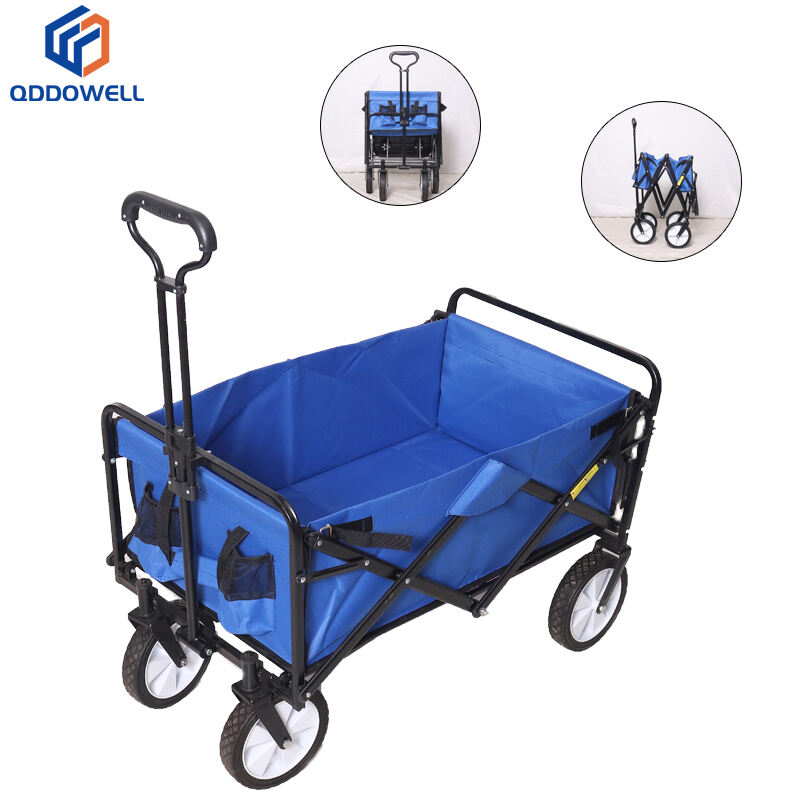 Folding wagons foldable travel cart portable hand pull utility trailer wheel cart