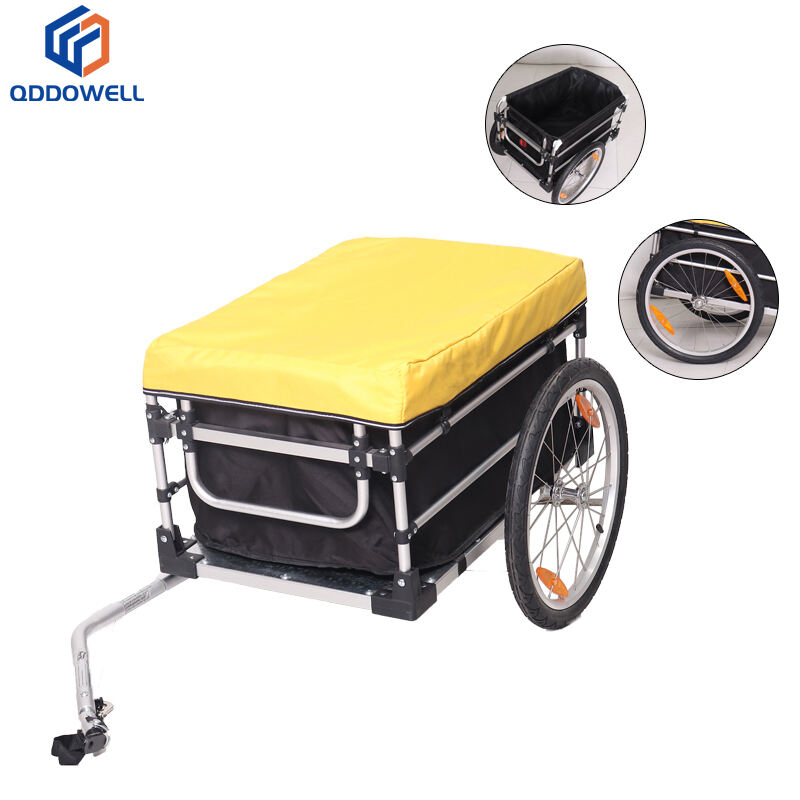 Remolque de carga para bicicleta de dos ruedas con cubierta extraíble