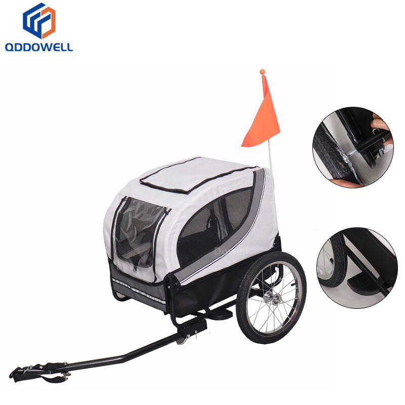 Remolque para perros en bicicleta, gran remolque fácil de plegar y almacenar
