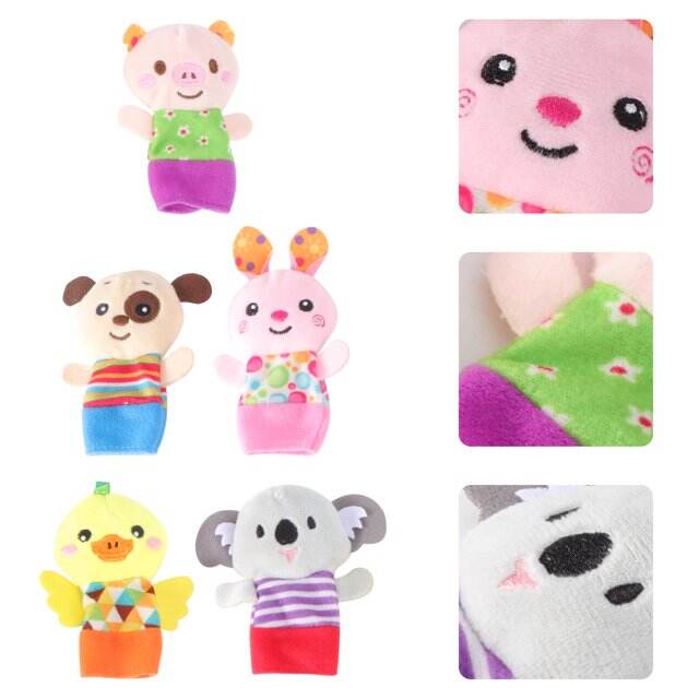 Soft Plush Animal Finger Puppets Set Mini Plush Figures Toy For Baby