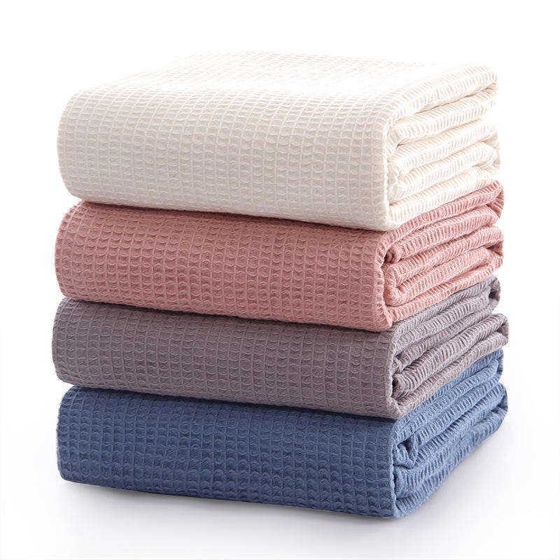 Custom Waffle Cotton Blanket Bamboo Soft Lightweight for All Season