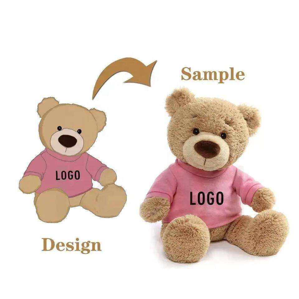 Teddy Bear Wholesale Custom logo Brand Clothes Wholesale Brown Teddy Plush Bear Toy For Kid Gifts