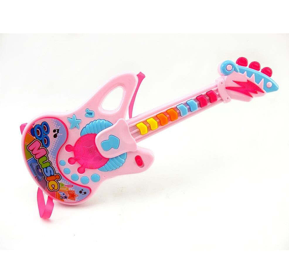 China Custom Make Kids Plastic Guitar Toy Cheap Price Musical Cartoon Electric Guitar Toy