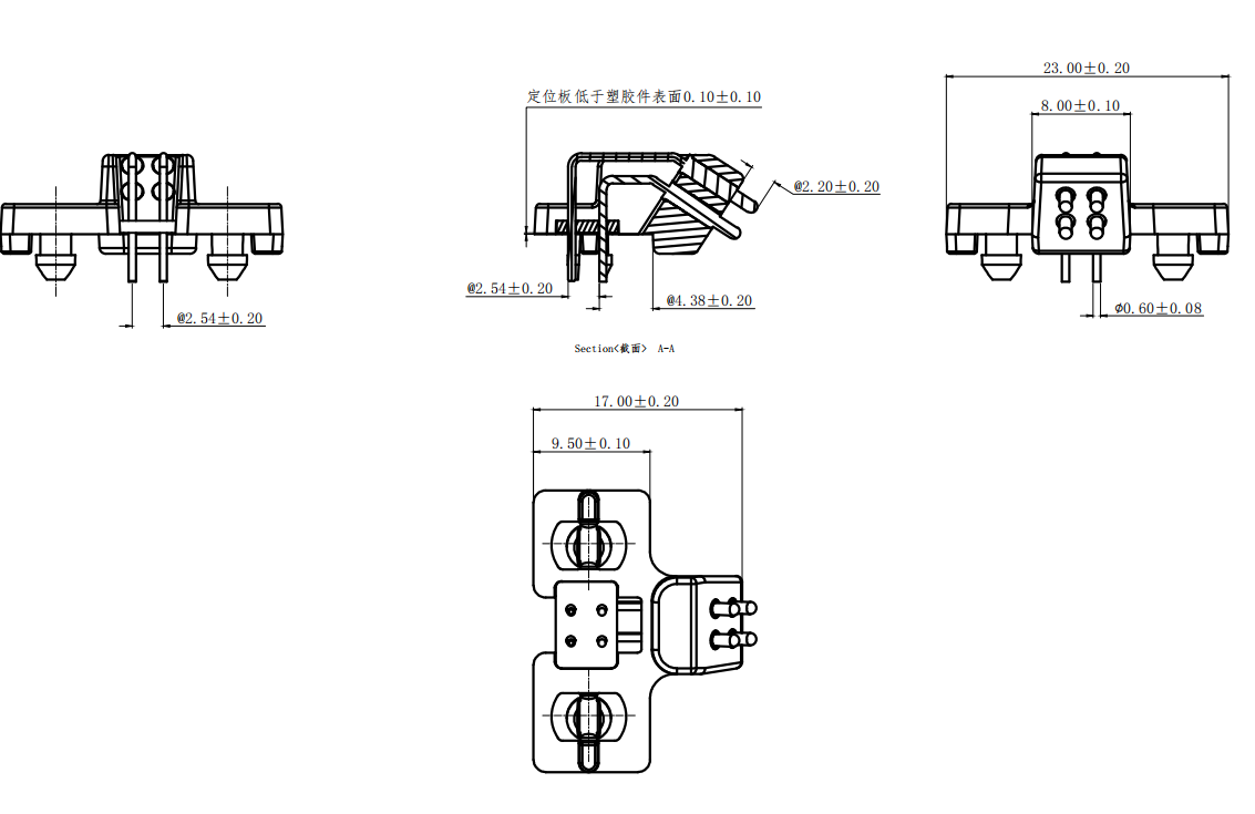 4-Pin Spring Loaded Pin Connector 2.54 Spacing Pogo Stecker Chinese Suppliers details