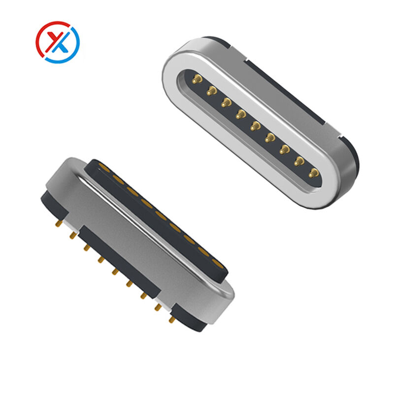 Magnetic 9-Pin Pogo Pin Connectors Manufacturer 12V2A Current-1222