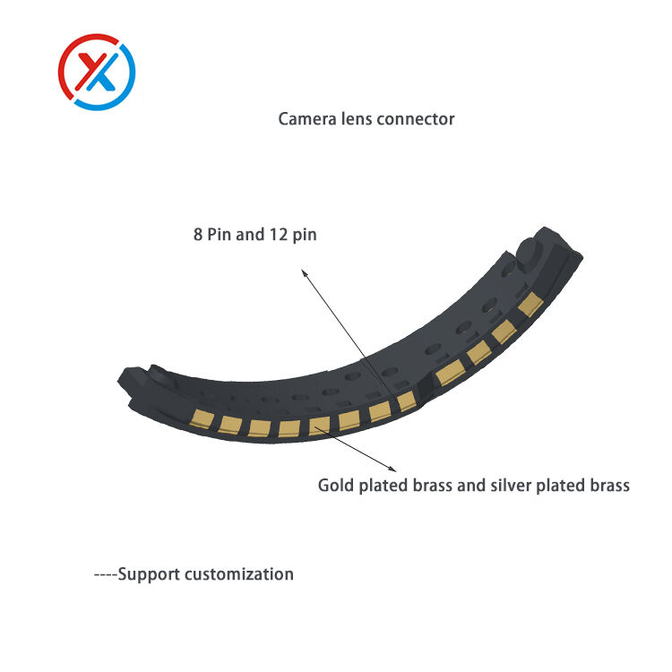 Camera lens contact connector manufacturer,Camera lens connector 9 pin brass gilding-118