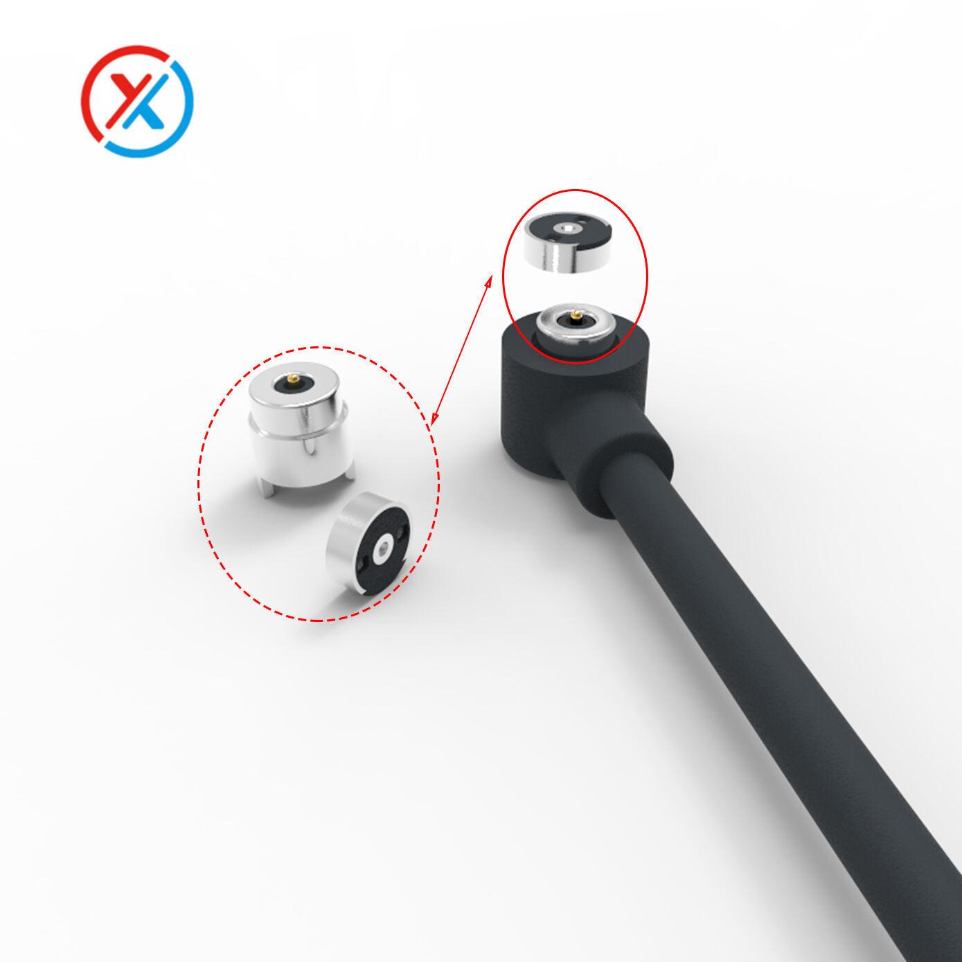 Conector Magnético de Cabo Pogo de 1,5mm de Espessura para Anel Inteligente/Eletrodomésticos Pequenos