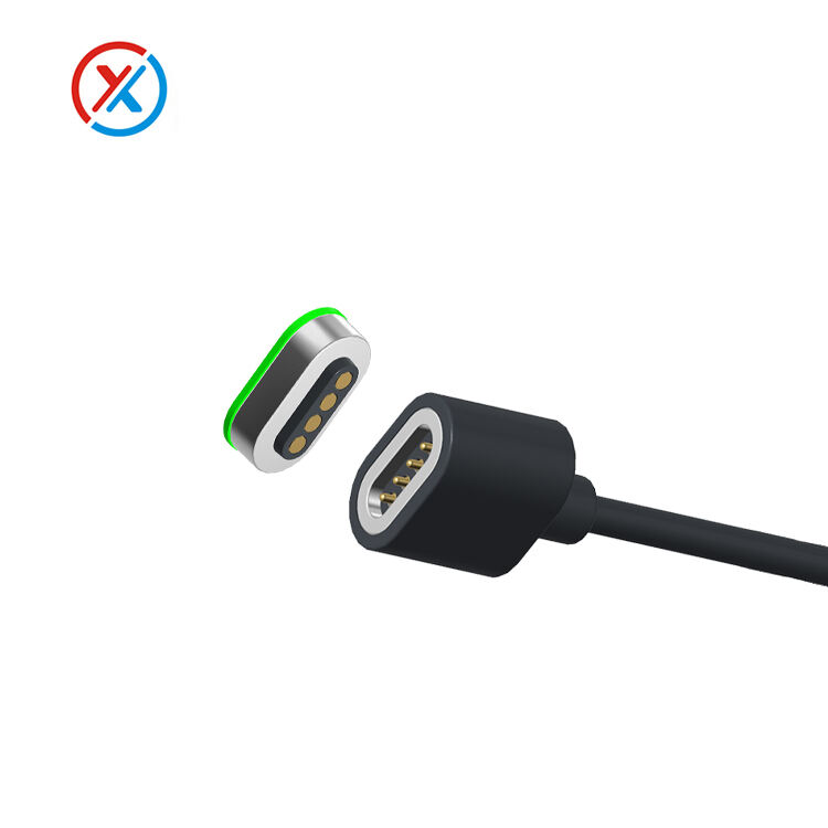 4pin magnetic connector pogopin brass pin magnetic charging cables male female connector magnetic connector cable