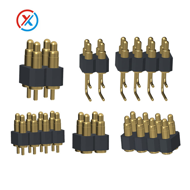 high current pogo pin connectors bend spring pin connector father and mother-4pin 2pin pogo connector pins