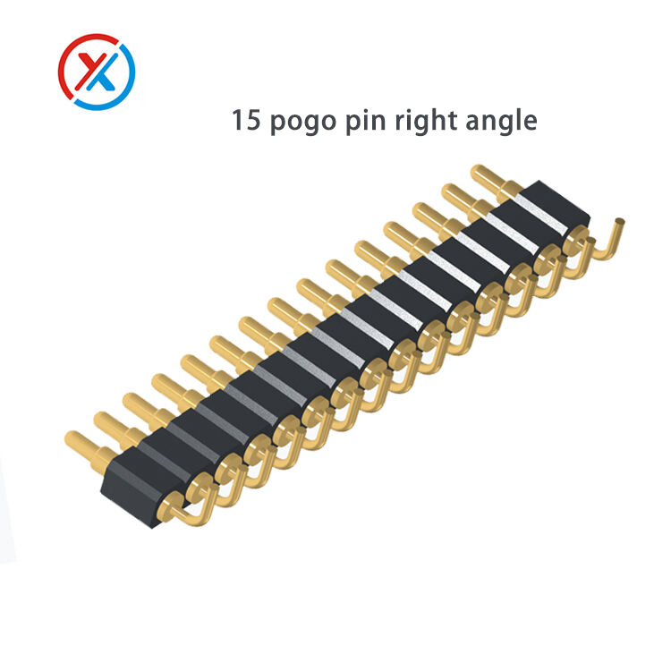 kulma-liittimen pogo-pinnivalmistaja, mikro 15-napainen pogo-pinnablokki uros- ja naaraspää  