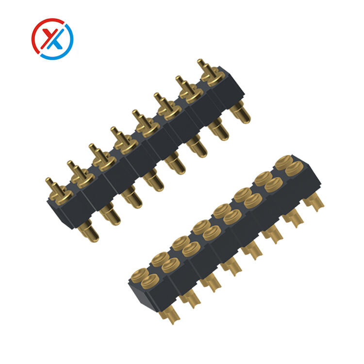 conector de latón recubierto de oro magnético de resorte para el tipo de PCB DIN conector de 16 pines