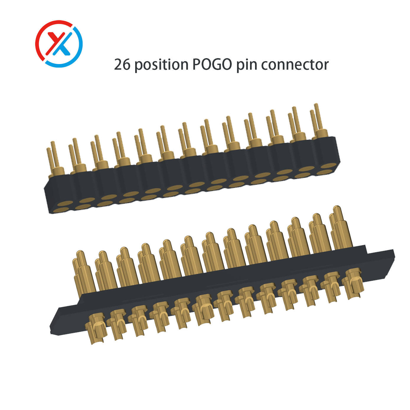 26 asentoa koskevat kosketuspätkäliittimet, joissa on pogo-piniportti 12v 5amp