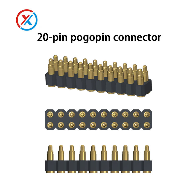 מחבר עמודי גשם שורה כפולה 2-10pin זרם גבוה קישוט מגנטי מחבר pogopin