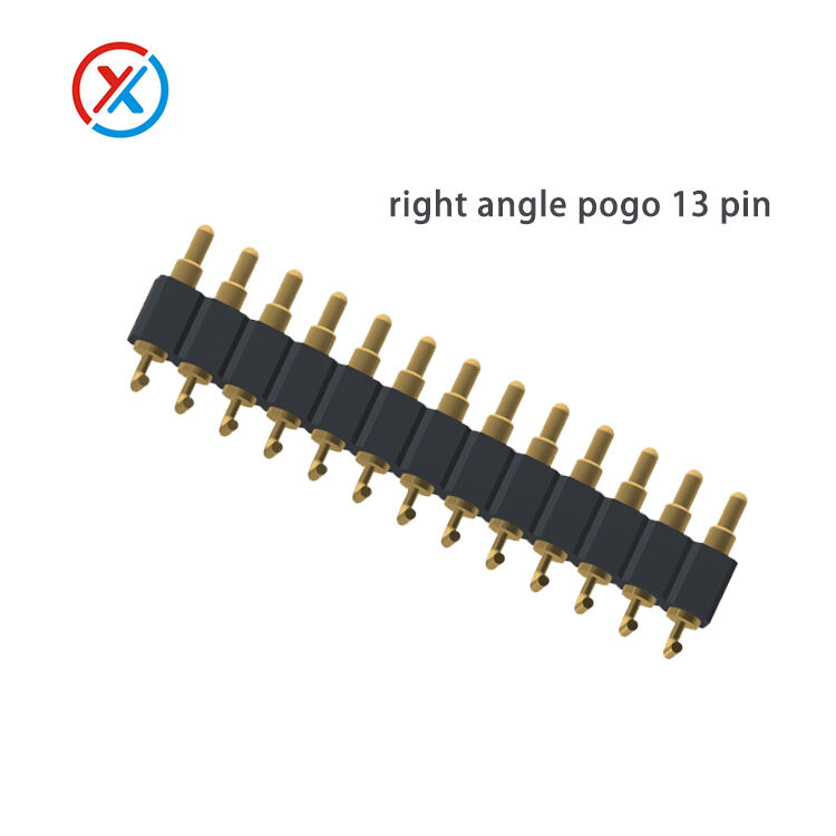 right angle pogo pads manufacturer,13pin gold plated brass halogen-free and lead-free