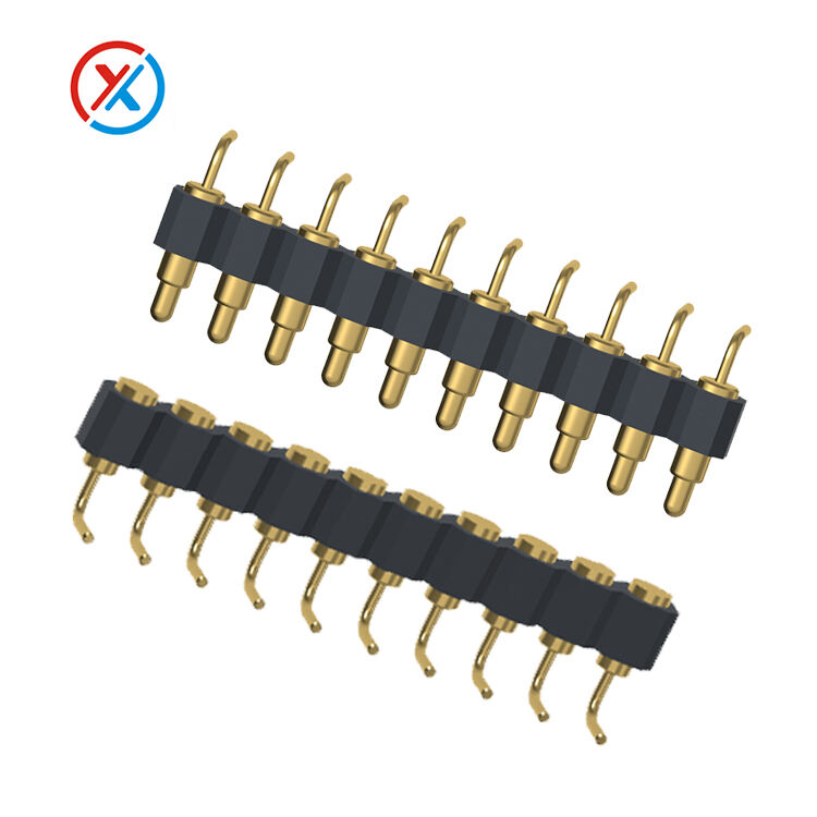 10pin bend pogo pin connector 2A current connector pogo pin 10pin bend pogo connector