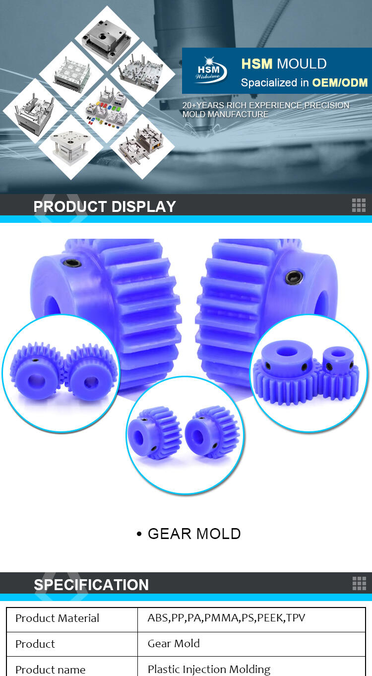 Factory direct sales blue nylon gear-2 molds 12 teeth 30 teeth motor boss gear step gear plastic spur gear factory