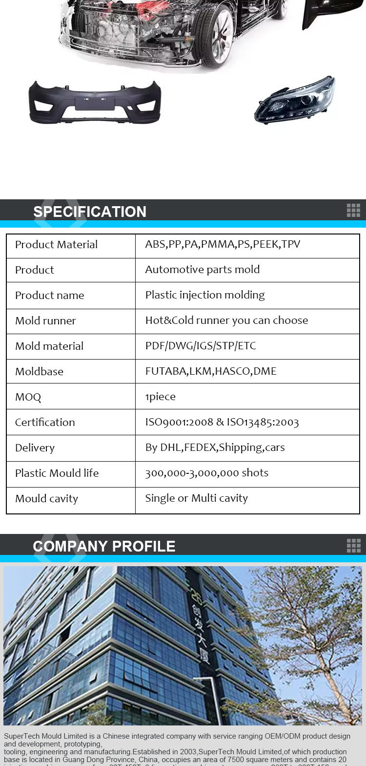 Custom Automotive Lamp Strip PMMA Acrylic Injection Molding Automotive Lamp Plastic Injection Mold details