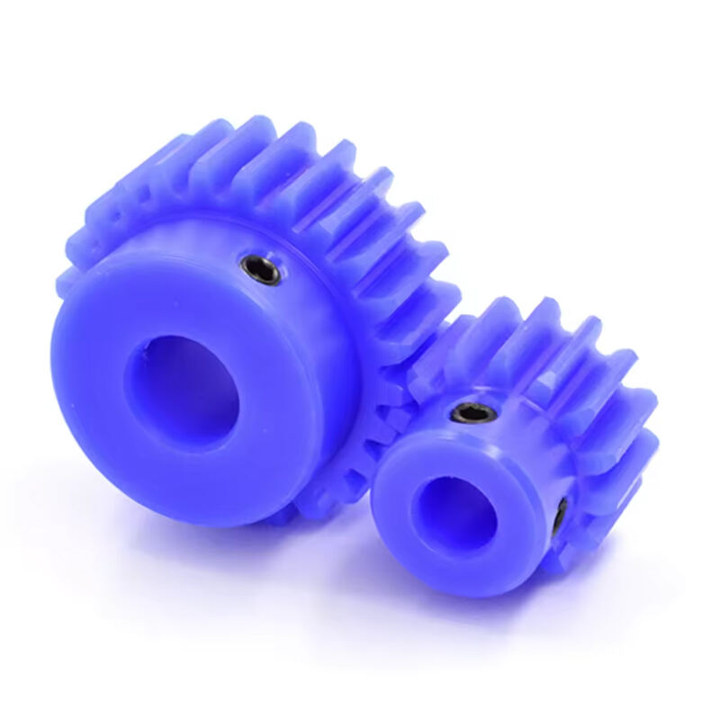 Factory direct sales blue nylon gear-2 molds 12 teeth 30 teeth motor boss gear step gear plastic spur gear